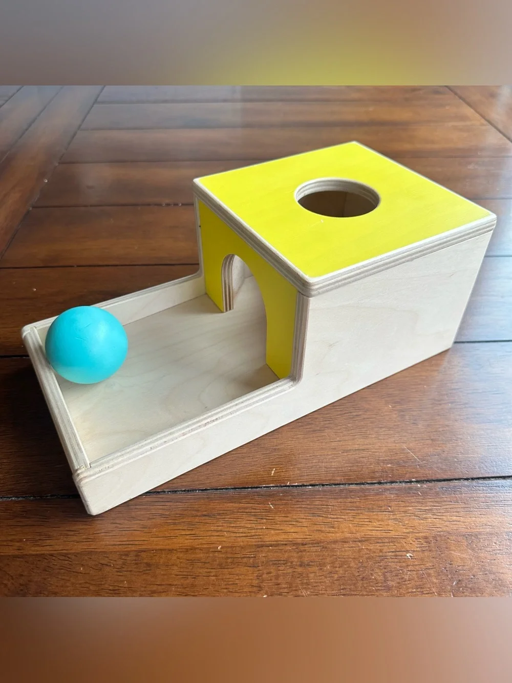 Lovevery Wooden Ball Drop + Wooden Ball | Ages 7-8 months.